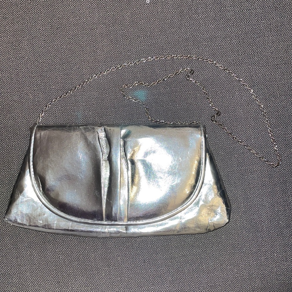 Silver Metallic Clutch
